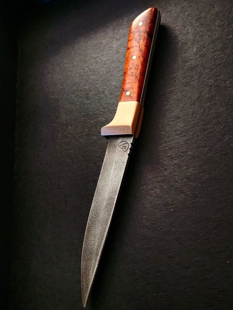 Knife, burl handle